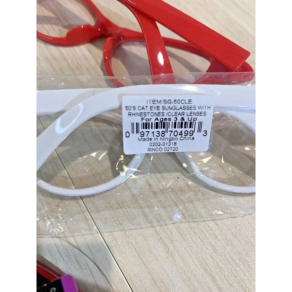 Lot of 8 Eye Glasses Clear Lens, Misc. Styles Cat eye, Sun Glasses, Fashion